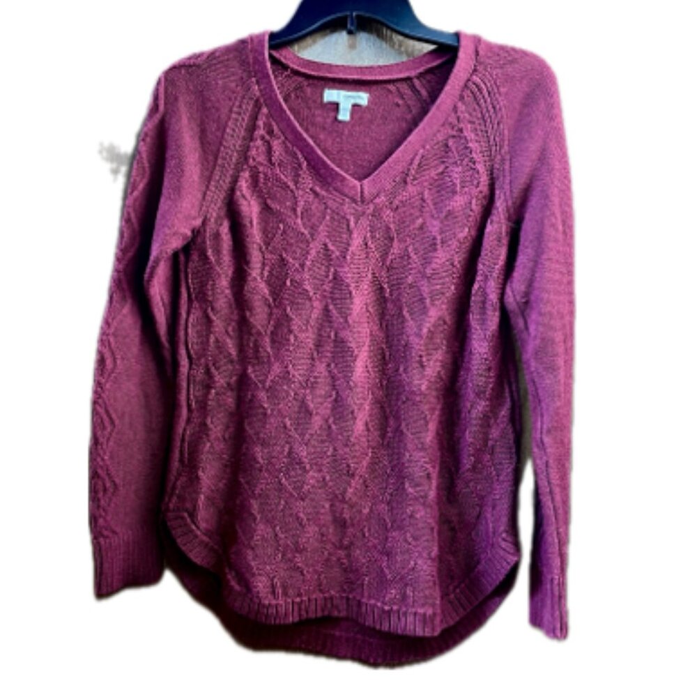 Sonoma burgundy v-neck sweater size S